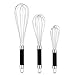 DRAGONN Set of 3 Stainless Steel Silicone handles. Milk & Egg Beater Balloon Metal Blending, Beating and Stirring. Whisk