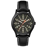 Timex Unisex TW4B11200 Expedition Scout 36 Black Leather Strap Watch
