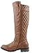 Forever Mango-21 Women's Winkle Back Shaft Side Zip Knee High Flat Riding Boots Tan 10