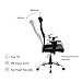 LCH Mesh Office Chair High-Back PU Leather Home Computer Desk Chair Executive Ergonomic Swivel Chair Padded Headrest Lumbar Support Adjustable Arms(Black)