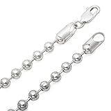 5mm Solid 925 Sterling Silver Pallini Style Ball Italian Crafted Chain, 30