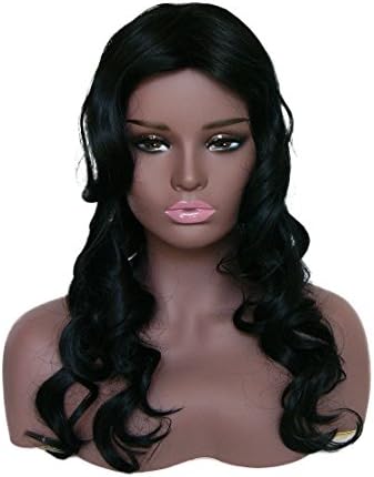 Long Loose Curl Synthetic Wigs For Black Women Curly Wig African American Loose Wave Hair Wigs Natural Hairline Heat Resistant Fiber Fashion Looking Replacement for Women