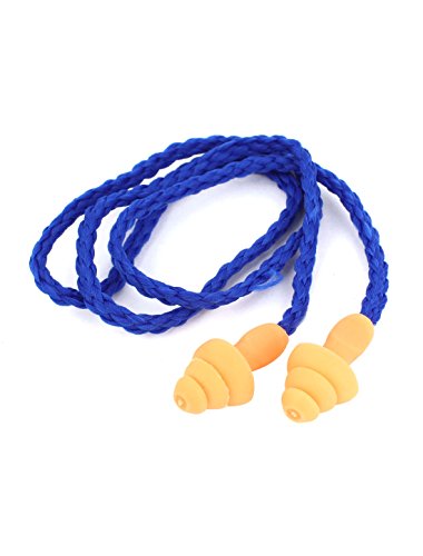 uxcell Nylon Silicone Reduce Noise Earplugs 25 Inch Long Orange Blue