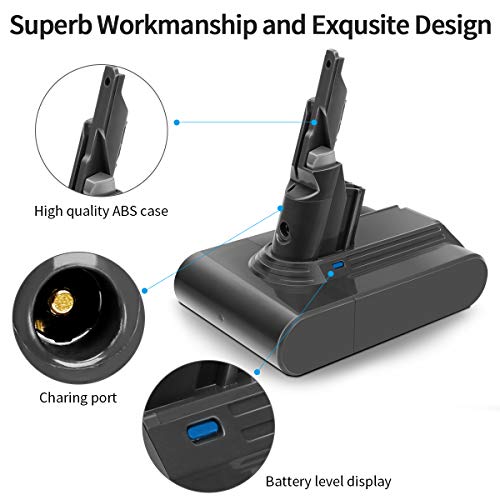 21.6V 3000mAh Li-ion Battery Replacement for Dyson V7 Dyson V7 Motorhead Pro V7 Trigger V7 Animal V7 Car+Boat Dyson Vacuum Cleaner - with 2 Pack Free Dyson Filter