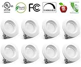 Bioluz LED 4” LED Retrofit Recessed Light 65W Equivalent (Using 10W) 700 Lumen, 90 CRI, Dimmable, UL-Listed CEC JA8 Title 24 Compliant (8-Pack, 3000K Soft White)