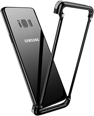 Paipai for S8 Plus Bumper, Metal Frame Case[Support Wireless Charging] [ Extra Back Protector] Bumper Case for S8 Plus