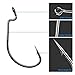 Fishing Hooks 100pcs Bass Fishing Worm Hooks 2X Strong High Carbon Steel Worm Bait Texas Rig Hooks Wide Gap Offset Hooks for Bass Trout Freshwater Saltwater Fishing