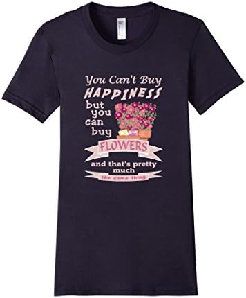 Women's Money can't buy happiness but you can buy flowers Small Navy
