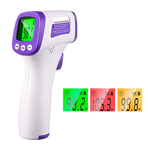 Thermometer for Adults Forehead Thermometer Non-Contact Infrared Thermometer No Touch Digital Baby Thermometer for Adults and Kids(No Batteries)