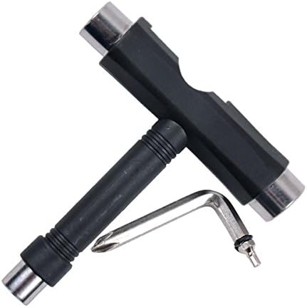Samuauto Skateboard T-tool All in One Screwdriver Socket Multi Function Skate Tool (Black)