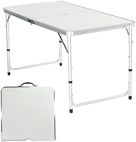 Indoor Outdoor Folding Portable Durable Table for Picnic Party Dining Camp White Color 47 x 23x 27inch(LxWxH)