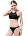 Womens High Neck Halter Bikini Set Swimsuits 2 Pieces Bathing Suits Black