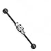 Black IP Three Clear CZs Ion Plated 316L Surgical Steel Industrial Barbell