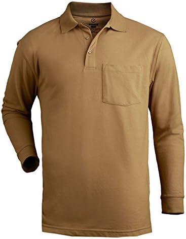 LogoUp Men's Edwards Long Sleeve Pique Pocket Polo
