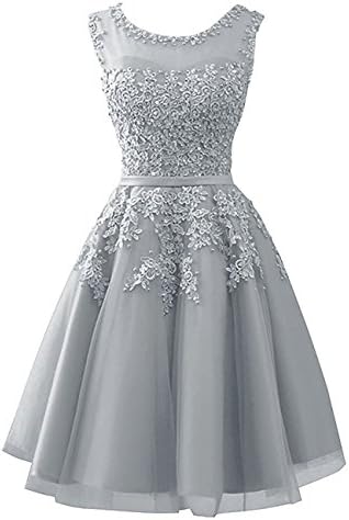 Cdress Tulle Short Junior Homecoming Dresses Lace Appliques Prom Dress Evening Gowns