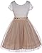 Flower Girl Dress Two-Tone Lace See Through Cap Sleeve