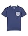 Nautica Boys' Short Sleeve V-Neck Crewneck with Stripe Pocket Tee