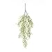 Meiliy 31.5'' Artificial Fake Hanging Vine String Plant for Home Garden Wall Decoration Hanging Plants, White