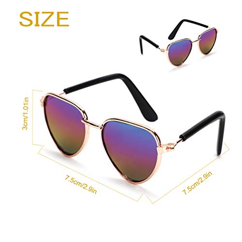 Legendog Cool Cat Dog Costume Fashion Metal Pet Dog Collar Cat Sunglasses Pineapple Print Dog Shirt for Cats and Small Dogs Adjustable Gold Dog Puppy Chain Collar Set (Multicolor1)