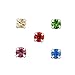 Pandahall 50pcs 3.8-4mm Square Brass Grade A Rhinestone Beads Chaton Montee Sew On Beads Silver Metal Color Mixed Color Jewelry Makings