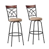 VECELO Barstools, Adjustable Counter Stools, Steel