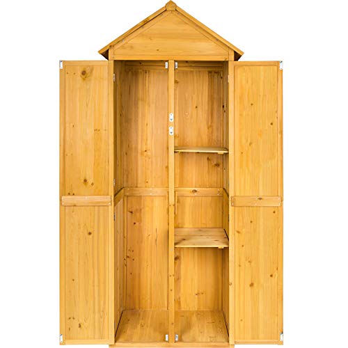 tectake 402210 Armoire de Jardin Remise pour Outils abri d'atelier en Bois avec Toit en Pente | env. 80,5 x 60 x 213,5 cm