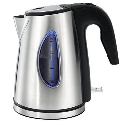 Best Choice Products 1000W 1.8L Brushed Stainless Steel Cordless Electric Kettle