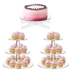3 PCS Acrylic Cupcake Stand 2 Set of 3 Tier Clear