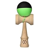Kendama USA - Tribute Kendama - Half Split Neon Green & Black - Silk Matte