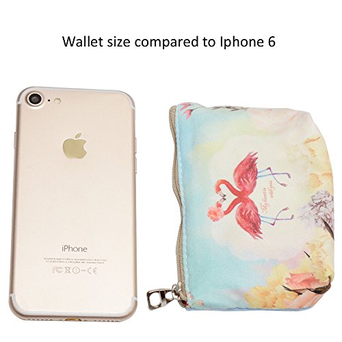 Women and Girls Cute Fashion Coin Purse Wallet Bag Change Pouch Key Holder (Flamingos)