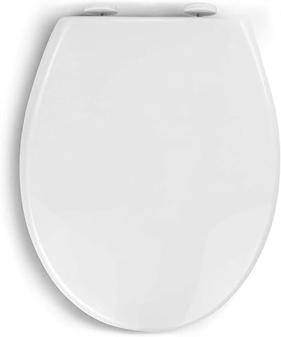BARGAINS-GALORE Soft Close White Toilet Seat D Shape Easy Install
