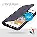 SHIELDON Case for iPhone SE 2022, Genuine Leather Flip Magnetic Cover Card Slots Carry-All with Kickstand Shockproof Case Compatible with iPhone SE3/SE2/8/7 - Dark Purple