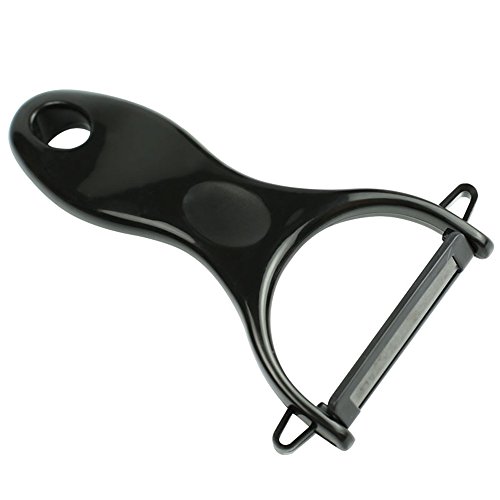 Vegetable Peeler JBBERTH Unique New Design Ceramic Peeler Black and Thick Handle for Potato, Carrot, Apple, Citrus