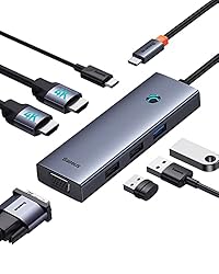 Docking Station Dual Monitor, Baseus 7 in 1 USB C