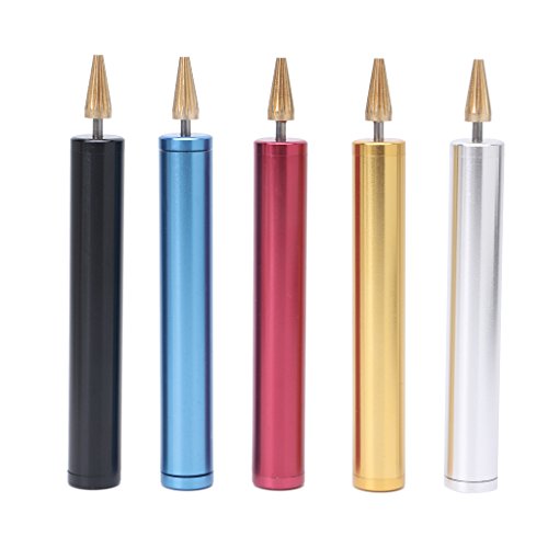 Hacloser DIY Leather Craft Edge Dye Oil Pen Applicator Brass Head Hand Treatment Tools (Black)
