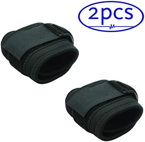 ObboMed® MB-1182 (2 Pcs) Compression Wrist Straps Support, Braces Belt Wrap Protector for Gym, Fitness, Strength Training, Body Building, Power/Weight Lifting, Black, One Size Fits All Men & Women