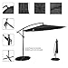 Sundale Outdoor 10 Feet Aluminum Offset Patio Umbrella with Crank and Cross Bar Set, Cantilever Umbrella for Deck, Garden, Backyard, 8 Steel Ribs, 100% Polyester Canopy Shade (Grey)