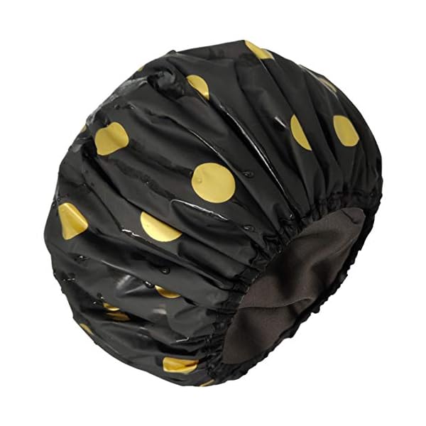 UWEIVV-Double-Layered-Shower-Caps-For-Women-Waterproof-Reusable-Breathable-Washable-Bathing-Hats-Designed-for-Large-Long-Hair-Women-with-Elastic-Band-Golden-Dots UWEIVV Double Layered Shower Caps For Women - Waterproof Reusable Breathable Washable Bathing Hats Designed for Large…