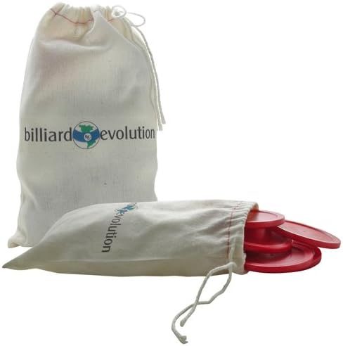 Billiard Evolution 5 Red Round Air Hockey Pucks in Drawstring Storage Bag
