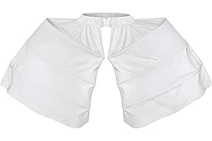 Auroeyfairy Victorian Petticoat Double Pannier Hoop Skirt Marie Antoinetteite Costume Cage Pannier, White, One size