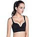 ROPALIA Womens Fitness Yoga Sports Bra Wirefree Seamless Padded Push Up Racerback Top Black XL