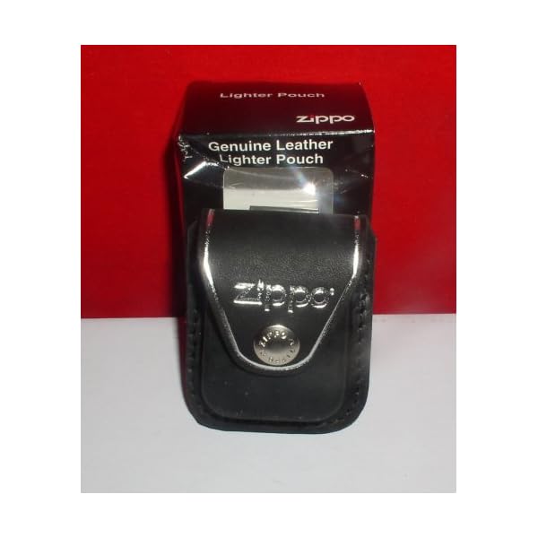 ZIPPO BLACK LEATHER LIGHTER CASE WITH CLIP