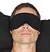 Happyluxe Escape Sleep Mask - Buttery Soft Airplane Eye Mask for Sleeping or Napping in Bed. Machine Washable. - Jet Black, Made in USA