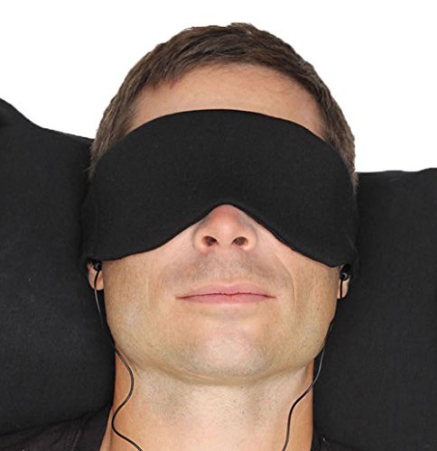 HappyLuxe Escape Sleep Mask Eye Mask, Jet Black, Great for Sleep, Flights,Travel