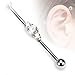 Industrial bar 316L Surgical Steel Three Linked CZs Industrial Barbell 1 1/2