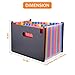 Accordion Folder 24 Pockets, Casaon A4 Expanding File Folders, High Capacity Multicolour Stand Portable Alphabetical File Organizer , Filing Folders for Business/Office/Study/ Paperwork/Tax