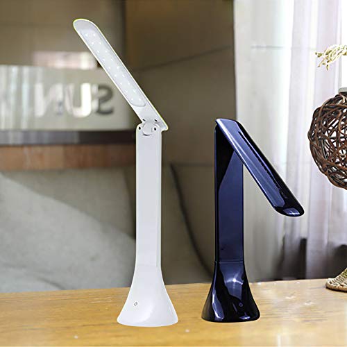 LED Desk Lamp Battery Operated USB Rechargeable, Portable Dorm/Office/Bedside Reading Light Small,3 Dimmable Brightness Eye Caring Kids Study Table Lamps, Touch Control Modern Working Desk Light White