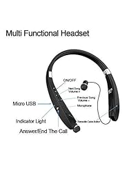Gzymh Bluetooth V4.1 Auriculares estéreo plegables deportivos inalámbricos con auriculares...