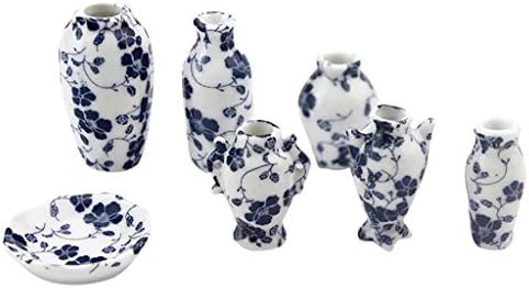 Diadia 1/12 Mini Dollhouse Furniture Cabinet Miniature 7 x Ceramic Kids Toy Mini Creative Simulation Decoration Doll-House (B)