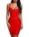 Bqueen Women's Spaghetti Strap Sexy Bodycon Bandage Dress BQ1636-1 (M, Red)